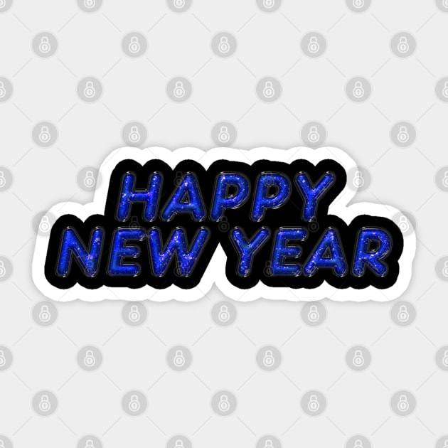 Happy New Year - Blue Sticker by The Black Panther